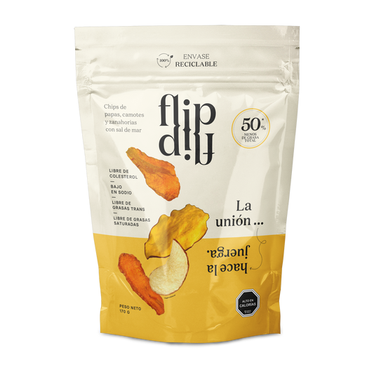 Chips de Papas, Camote y Zanahoria con Sal de Mar 170 g