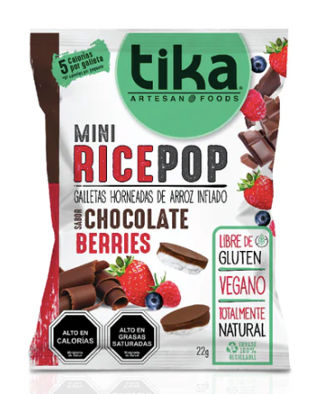 Tika Mini Rice Pop Chocolate Berries 22 g